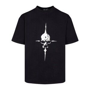 Thug Club Black T Shirt With Skull Graphic